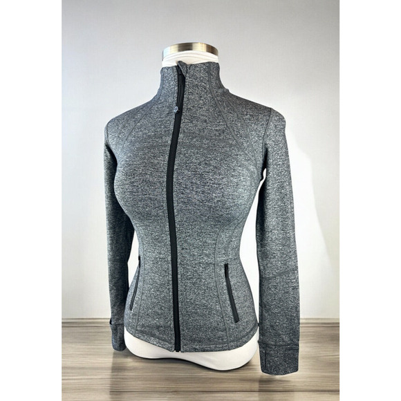 Lululemon Define Jacket Full Zip Luon Knit Heathered Black Women’s Size 6 EUC - Picture 2 of 16